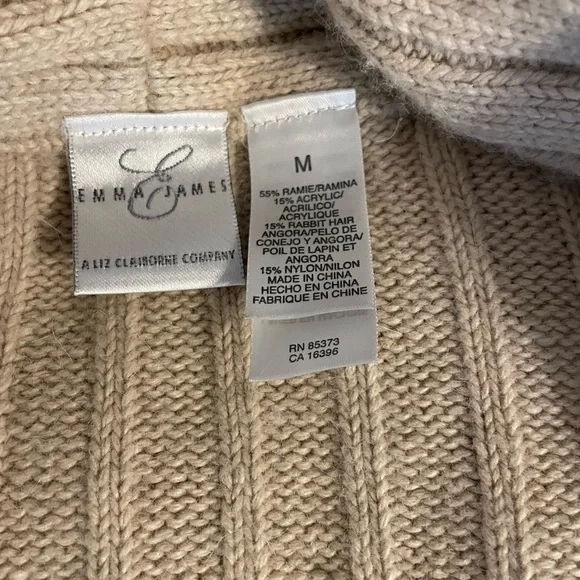 Vintage cardigan beige size medium Emma James a Liz Claiborne co. - Picture 6 of 6